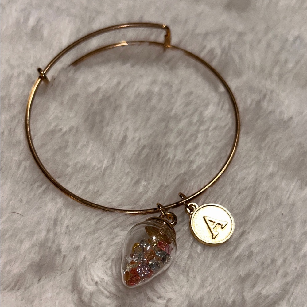Gold Charm Bracelet with Multicolor Accents “A” - Picture 1 of 3